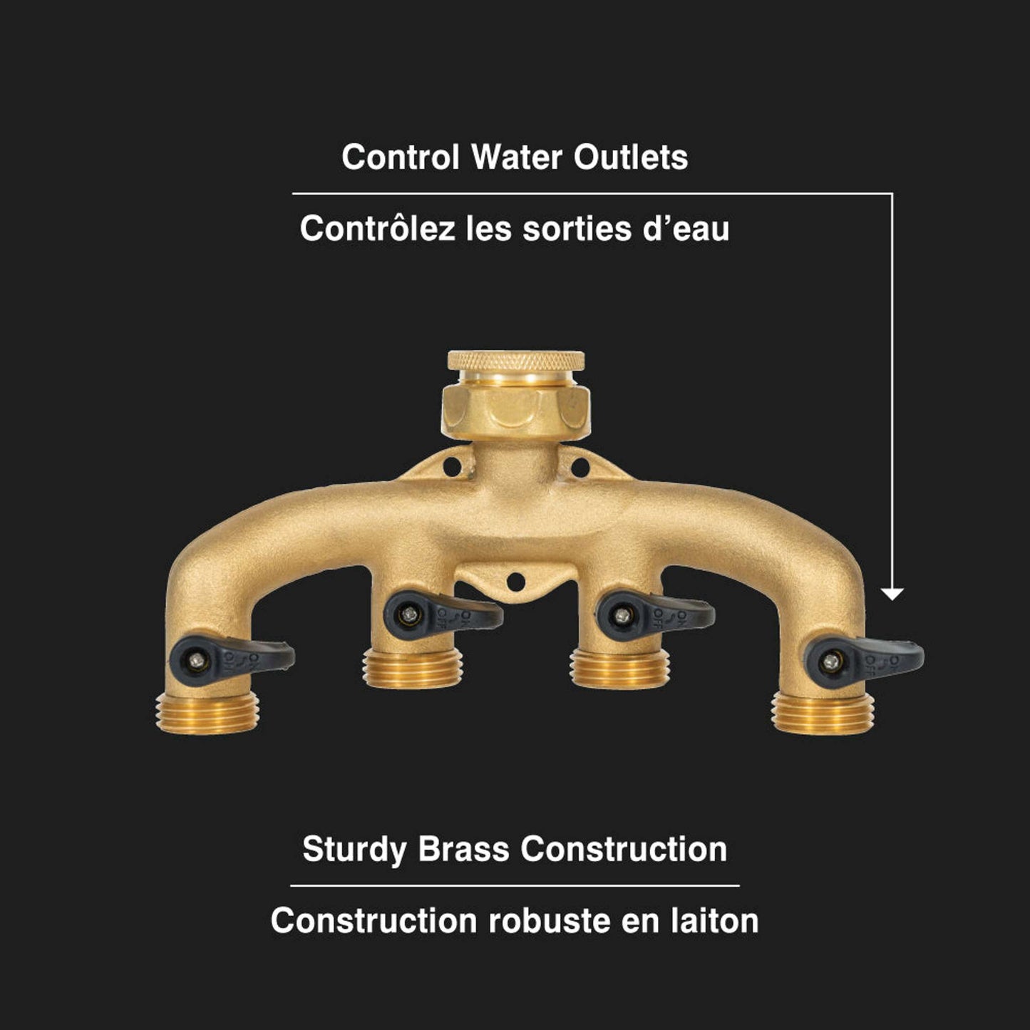 Raccord de robinet quatre sorties