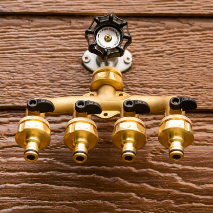 Brass Four-Way Tap Connector