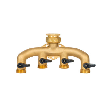 Brass Four-Way Tap Connector