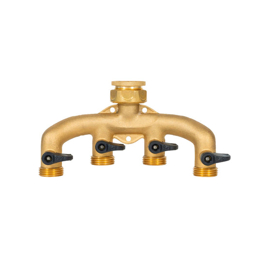 Brass Four-Way Tap Connector