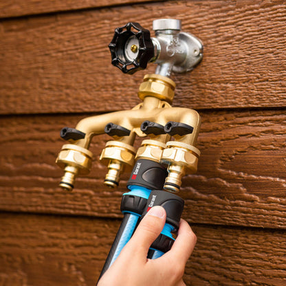 Brass Four-Way Tap Connector