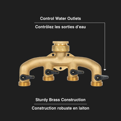 Brass Four-Way Tap Connector
