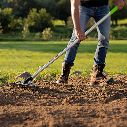 Râteau à niveler ultraléger, manche aluminium