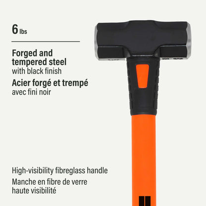 Masse 6 lb, manche en fibre de verre