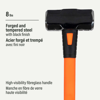 Masse 8 lb, manche en fibre de verre