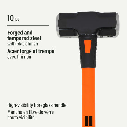 Masse 10 lb, manche en fibre de verre