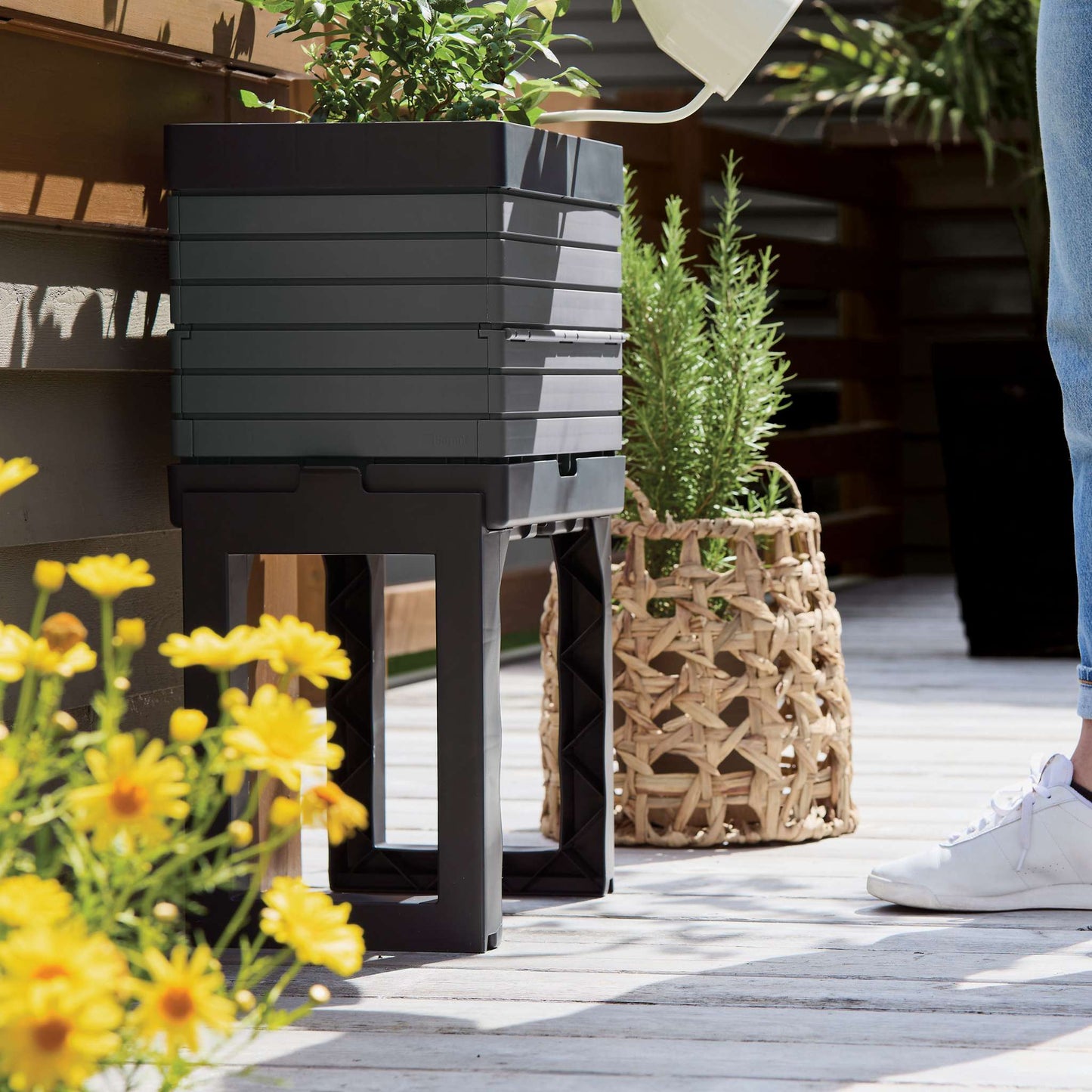 Individual bin, 14x11x13", polypro gray M3 modular garden