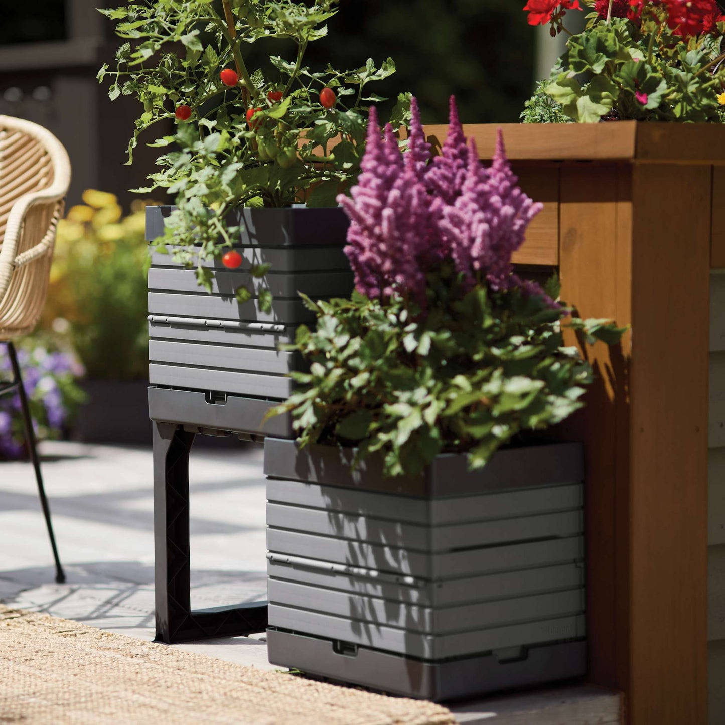 Individual bin, 14x11x13", polypro gray M3 modular garden