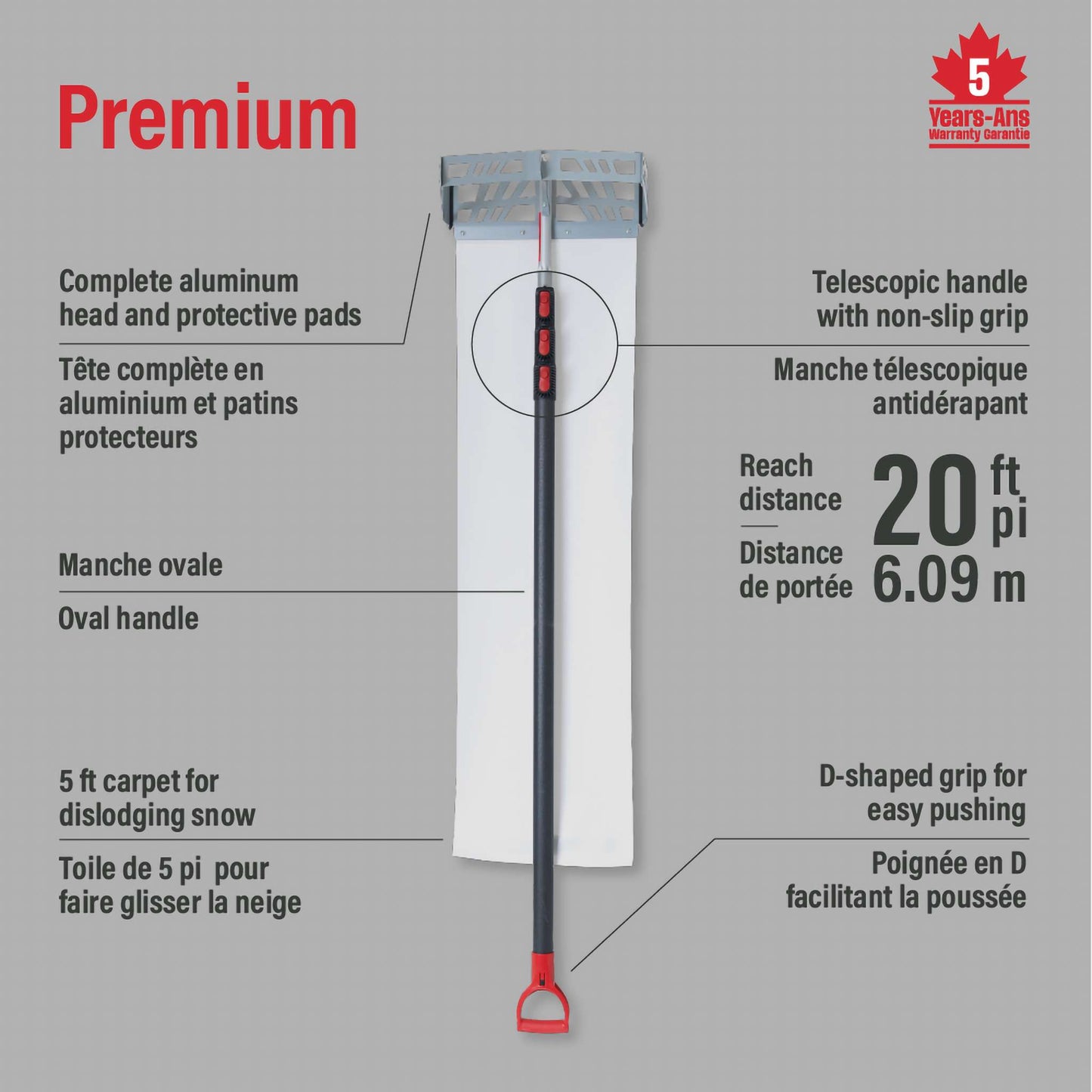 Gravity Telescopic Roof Rake
