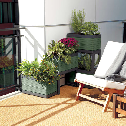 Modular Garden Starter Set with 3 Planters and 2 Legs