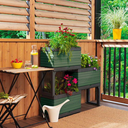 Modular Garden Starter Set with 3 Planters and 2 Legs