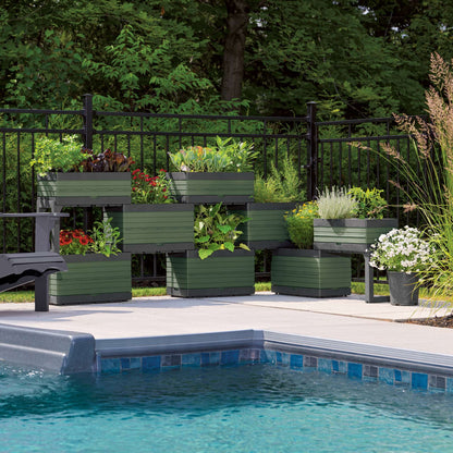 Modular Garden Starter Set with 3 Planters and 2 Legs