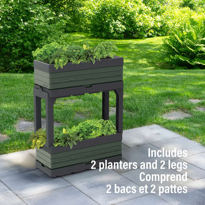 Jardin modulaire ensemble avec 2 bacs et 2 pattes