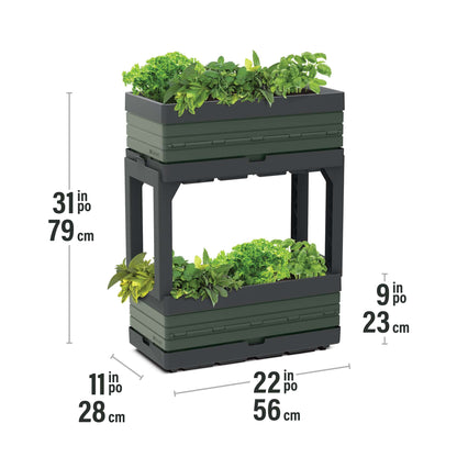 Modular Garden Set with 2 Planters and 2 Legs