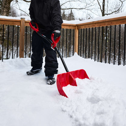 Pelle-grattoir à neige ergonomique 19,5 po en aluminium à double poignée