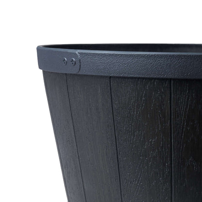 18" Tennessee Barrel Planter with wood-effect finish