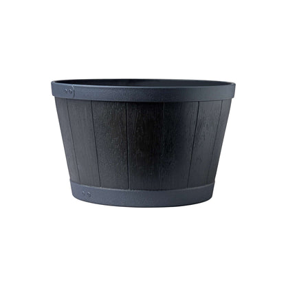 18" Tennessee Barrel Planter with wood-effect finish