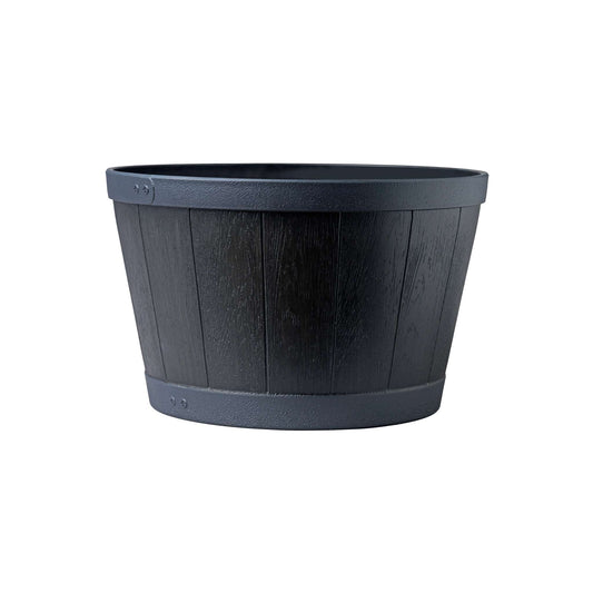 18" Tennessee Barrel Planter with wood-effect finish