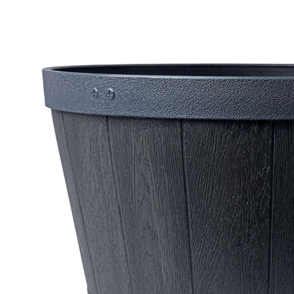 Jardinière Tennessee 20,5 po style baril avec effet bois