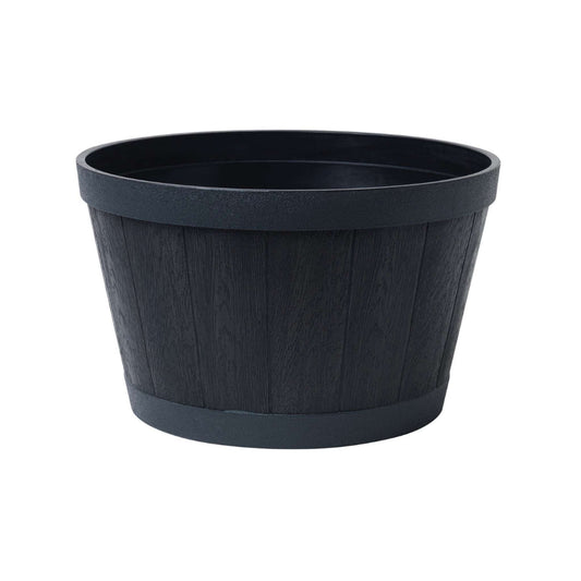 20.5" Tennessee Barrel Planter with wood-effect finish