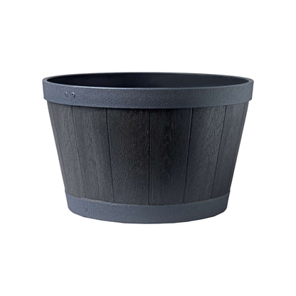 Jardinière Tennessee 20,5 po style baril avec effet bois