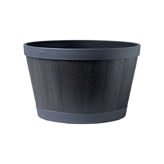 Jardinière Tennessee 20,5 po style baril avec effet bois