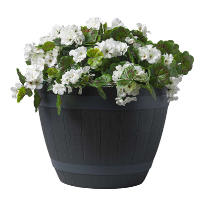 18’’ Wine Barrel Planter with wood effect