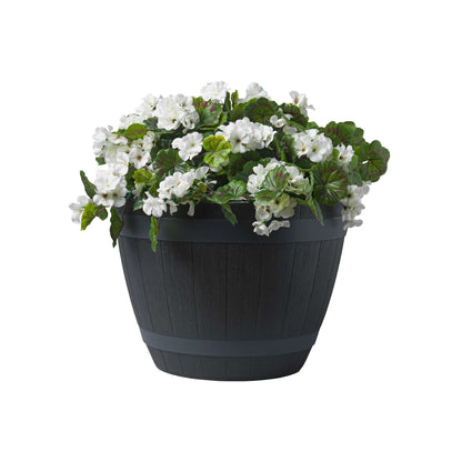 18’’ Wine Barrel Planter with wood effect