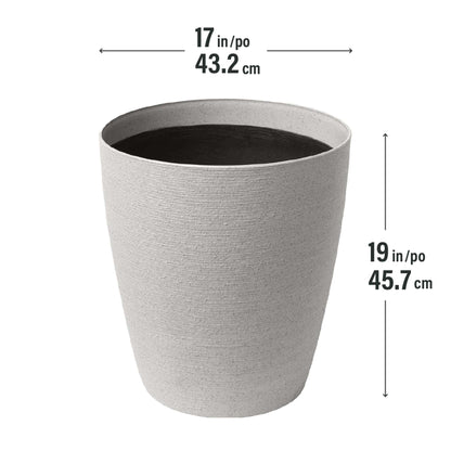 17" Momoka Planter with Stone-Texture Finish