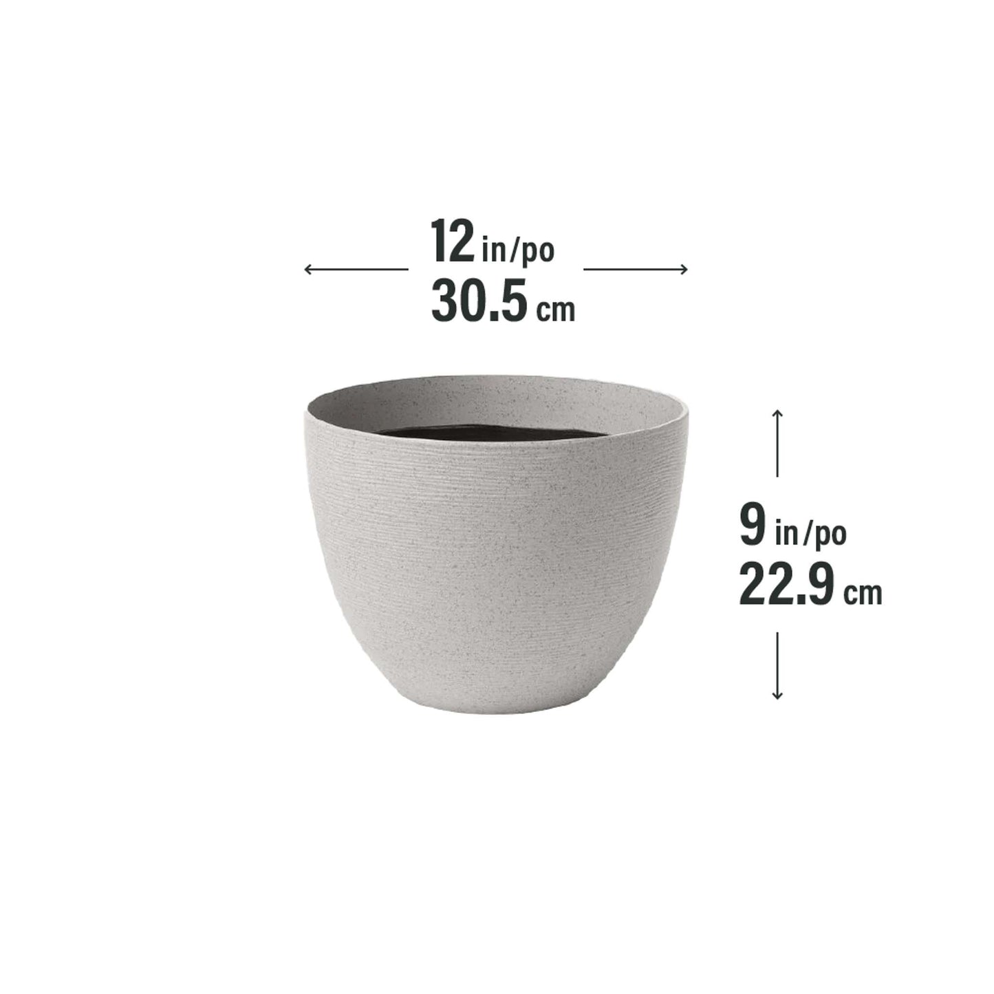 Jardinière Momoka 12 po à texture imitation pierre