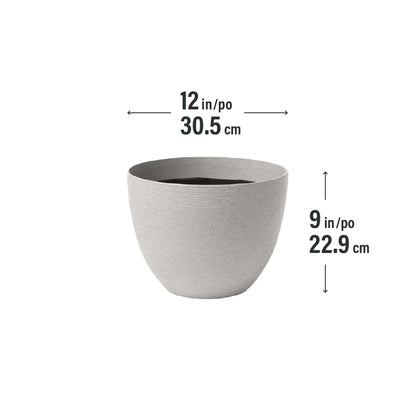 Jardinière Momoka 12 po à texture imitation pierre