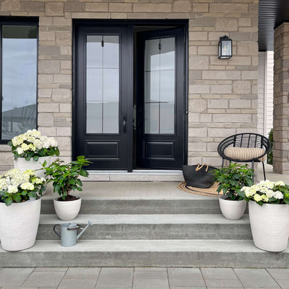 Jardinière Momoka 12 po à texture imitation pierre