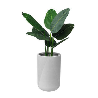 14" Gavin Tall Planter with Geometric Lines