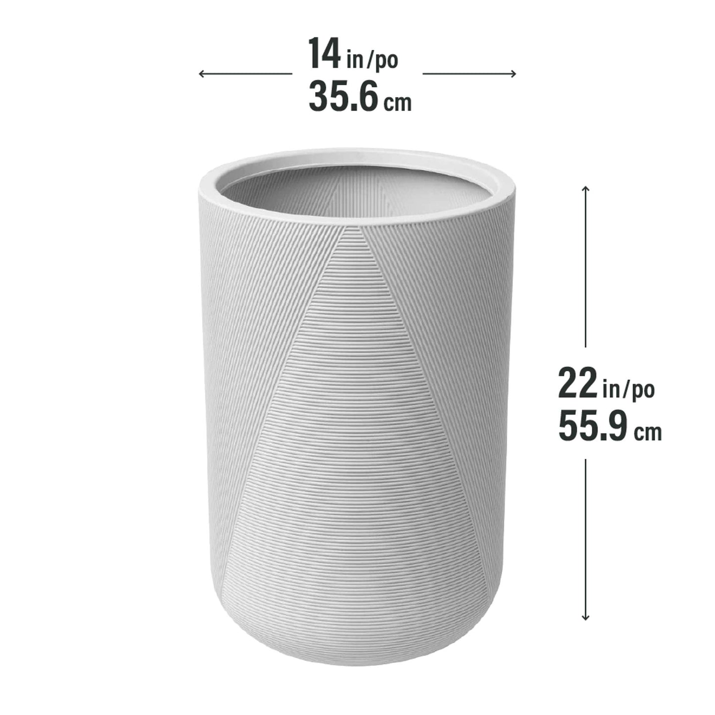 Grande jardinière Gavin 14 po avec lignes géométriques