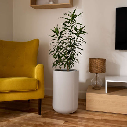 14" Gavin Tall Planter with Geometric Lines