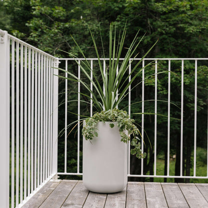 14" Gavin Tall Planter with Geometric Lines