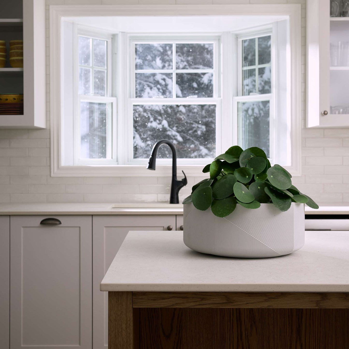 Jardinière Gavin 15 po avec lignes géométriques