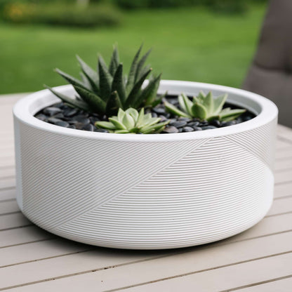 15" Gavin Planter with Geometric Lines
