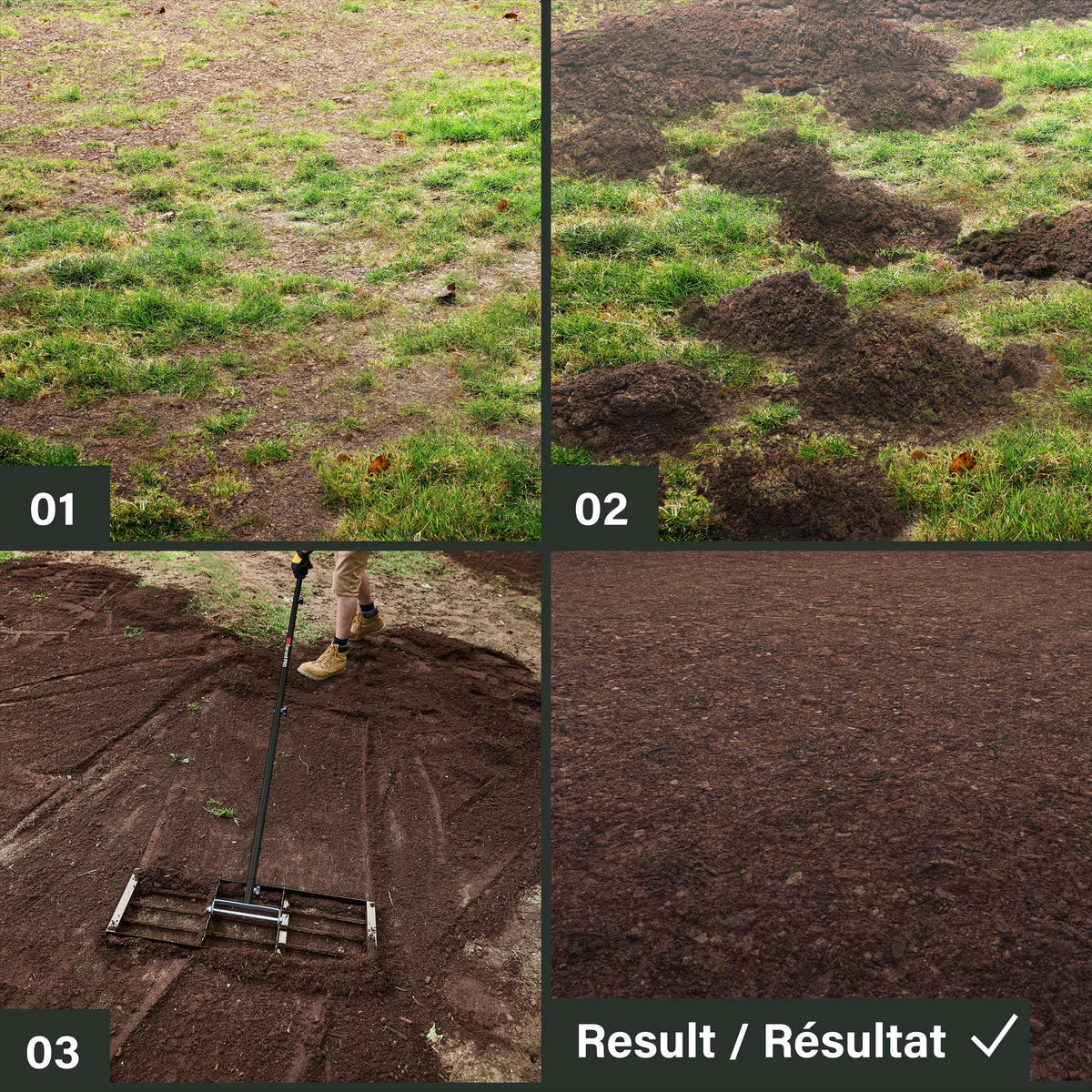 Garant Line Level Rake Lawn Leveling Rake: Robust Design for Perfectly Leveled Surfaces – Garant