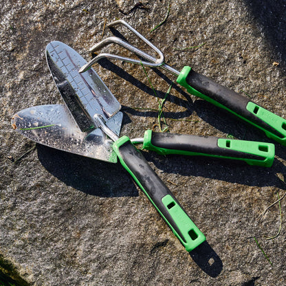 Quick-Connect Hand Tool Set: Cultivator, Trowel, and Transplanter
