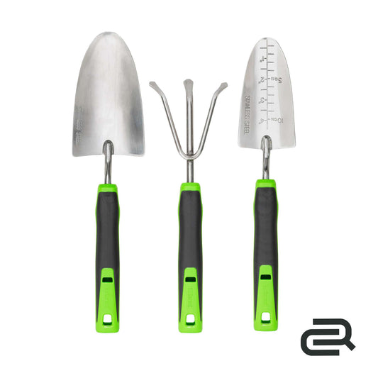 Quick-Connect Hand Tool Set: Cultivator, Trowel, and Transplanter