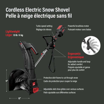 12'' Cordless Electric Snow Shovel