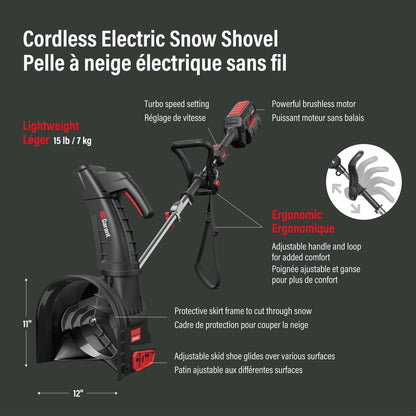Pelle à neige électrique sans fil de 12 po