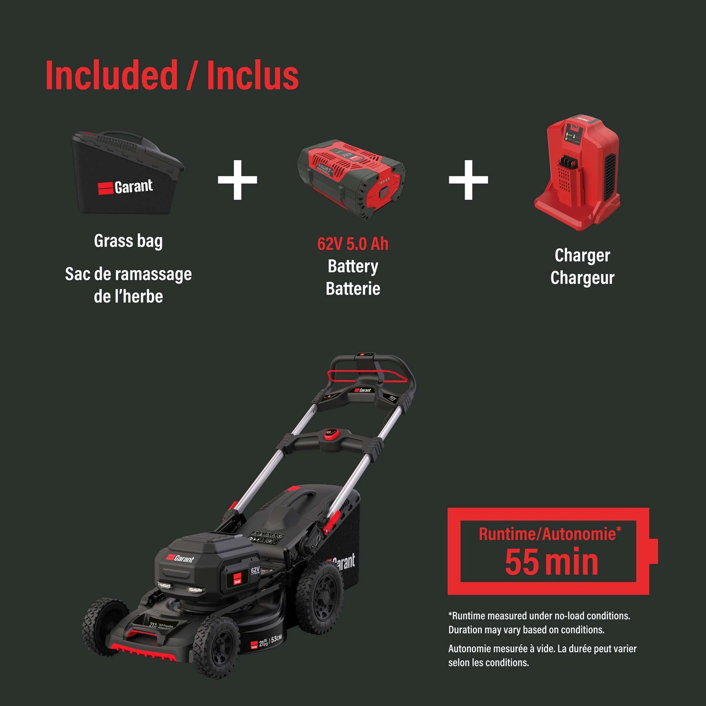 Self-propelled 21-inch Cordless Electric Lawn Mower
