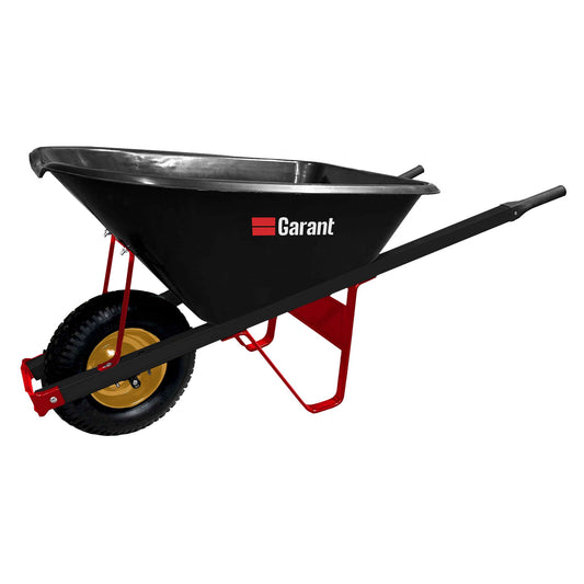 5 ft³ Wheelbarrow, Polyethylene Tray, Flat-free Tire
