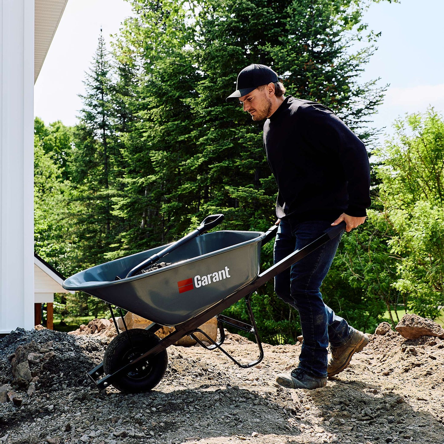 Brouette de jardinage, 5 pi³, cuve en acier