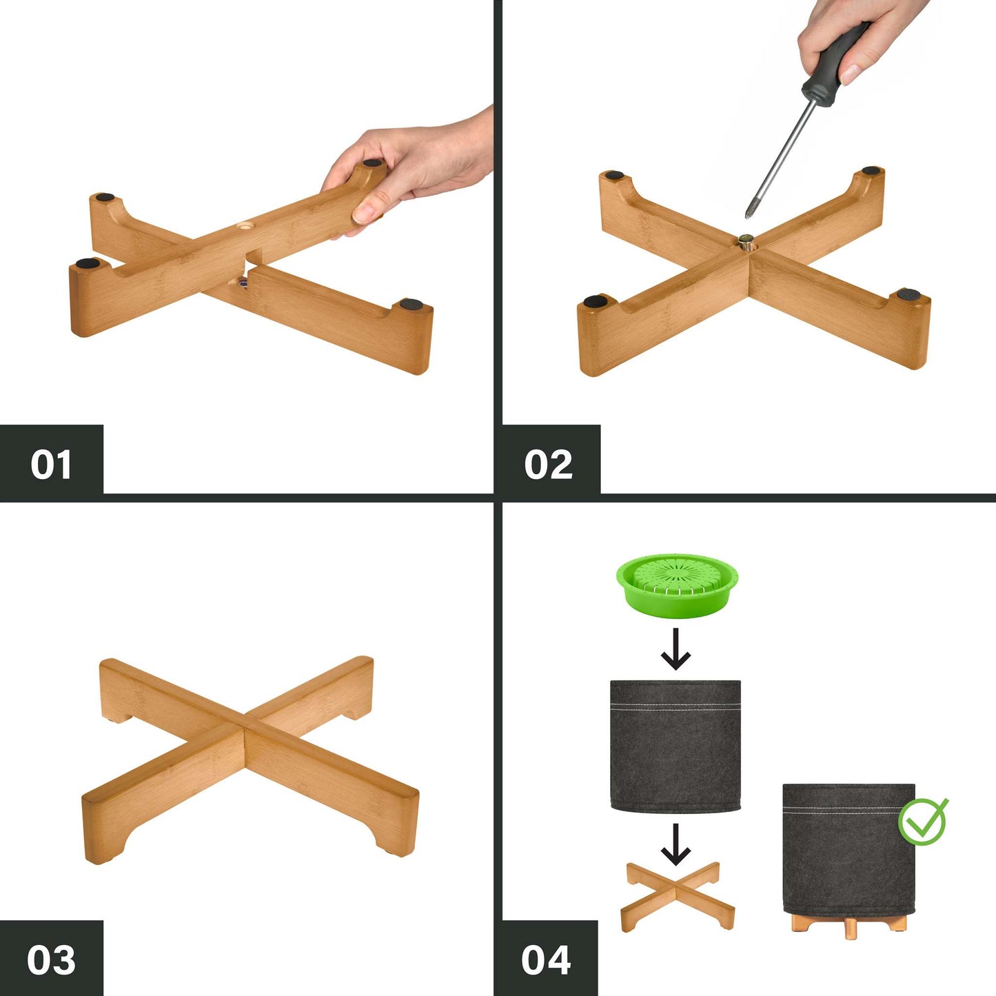 Jardinière Hygge feutre 8 po avec système auto-arrosant