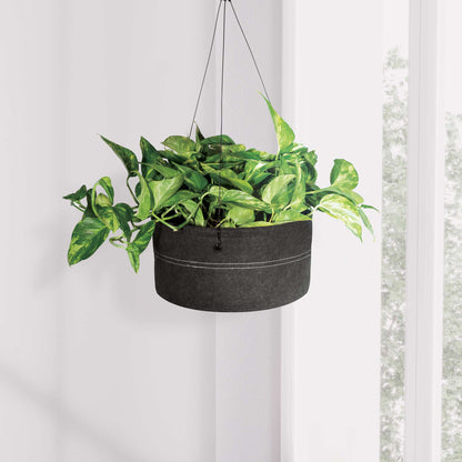 12" Hygge Felt Hanging Planter with self-watering system