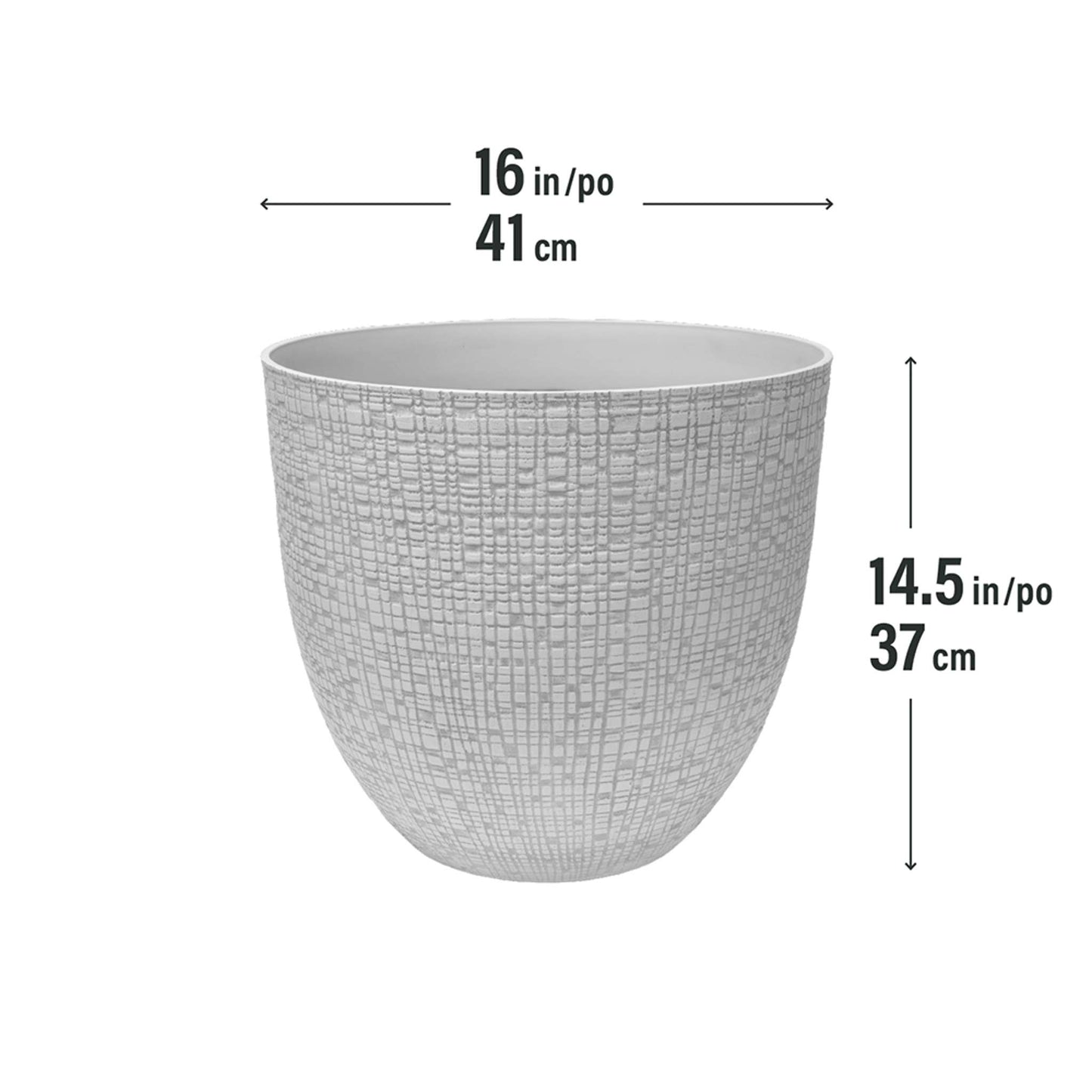 16’’ Riley Planter with fine line stone effect