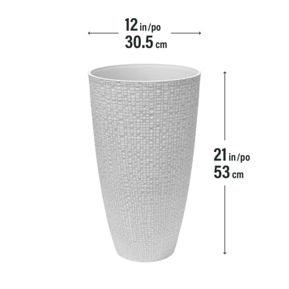 Tall 12’’ Riley Planter with fine line stone effect